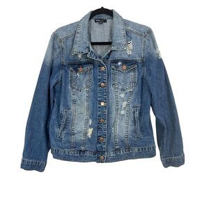 STS Blue Womens Size Medium Distressed Denim Jean Jacket